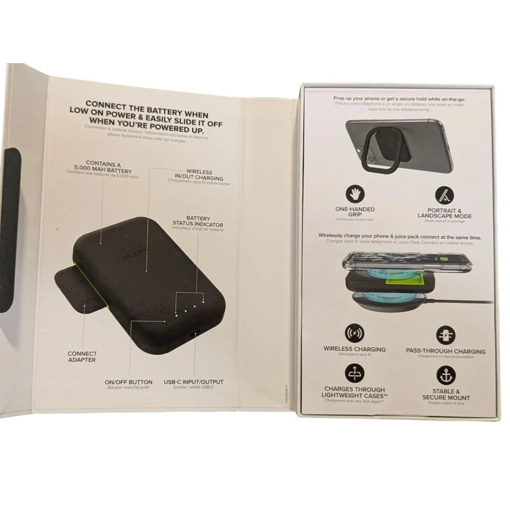 N6.N Mophie‎ Juice Pack Connect 5000MAH Portable Battery For Qi-Enabled Phones